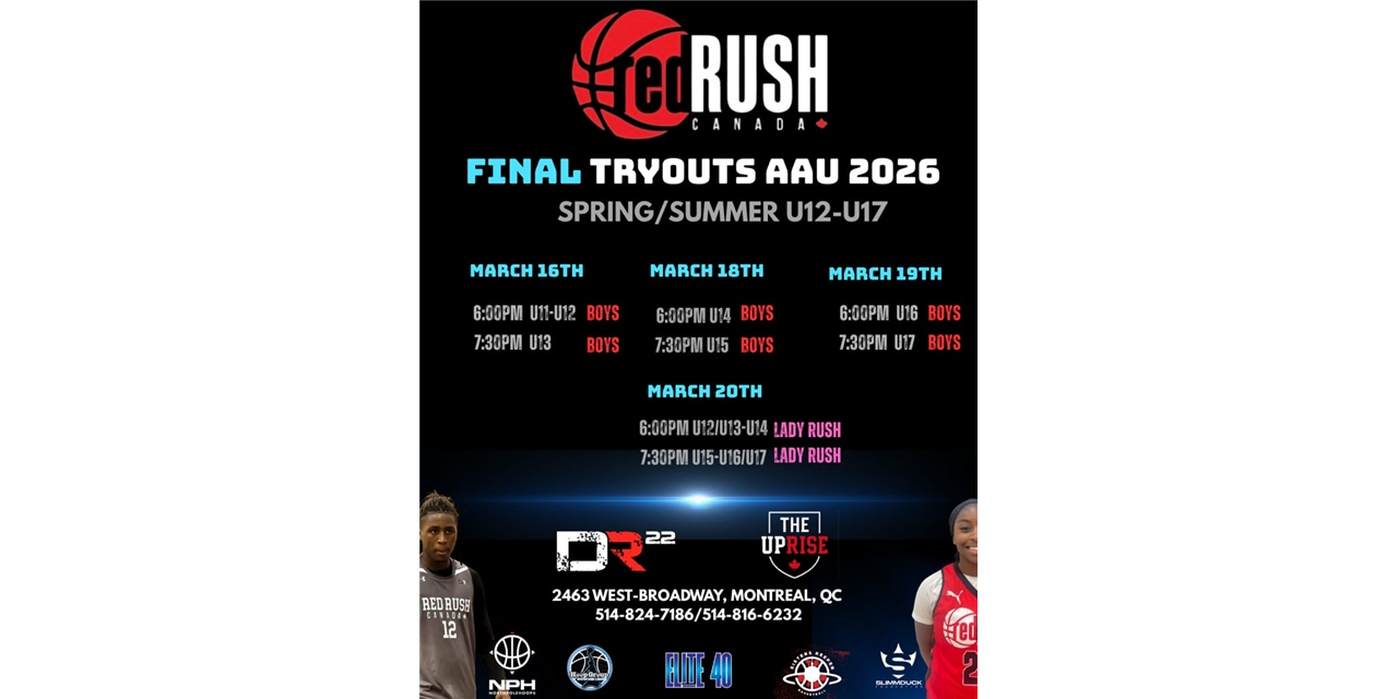 Final Chance: Red Rush Canada AAU 2026 Tryouts