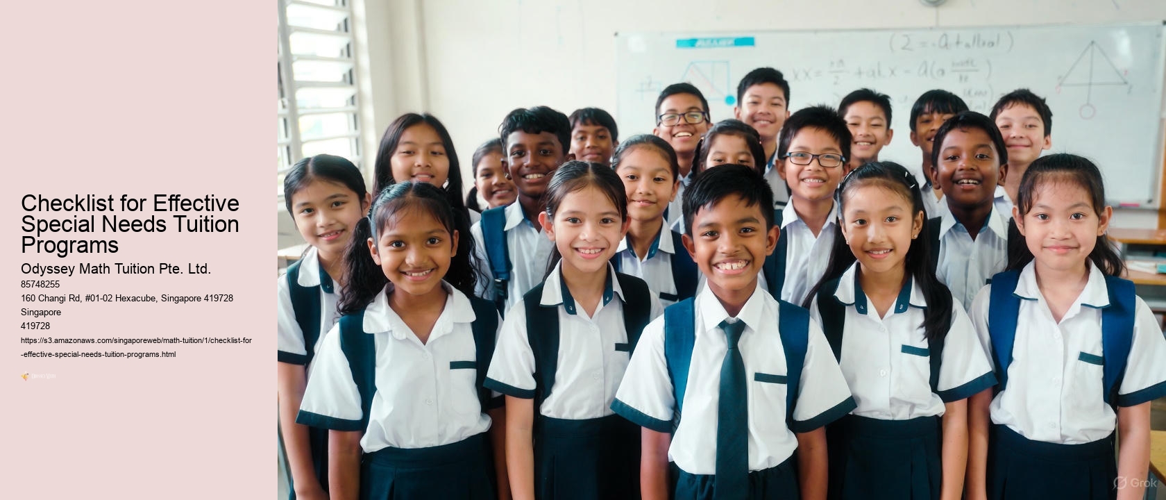 Checklist for Effective Special Needs Tuition Programs