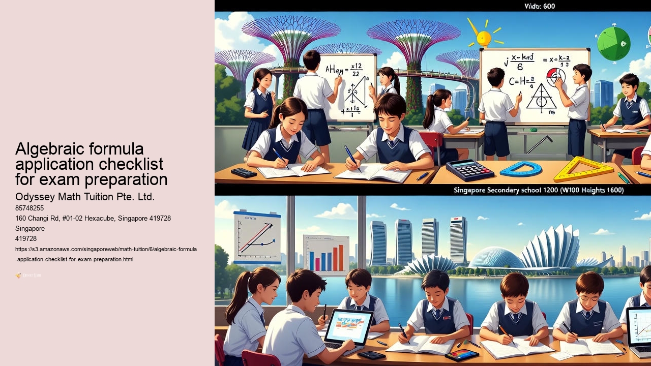 Algebraic formula application checklist for exam preparation