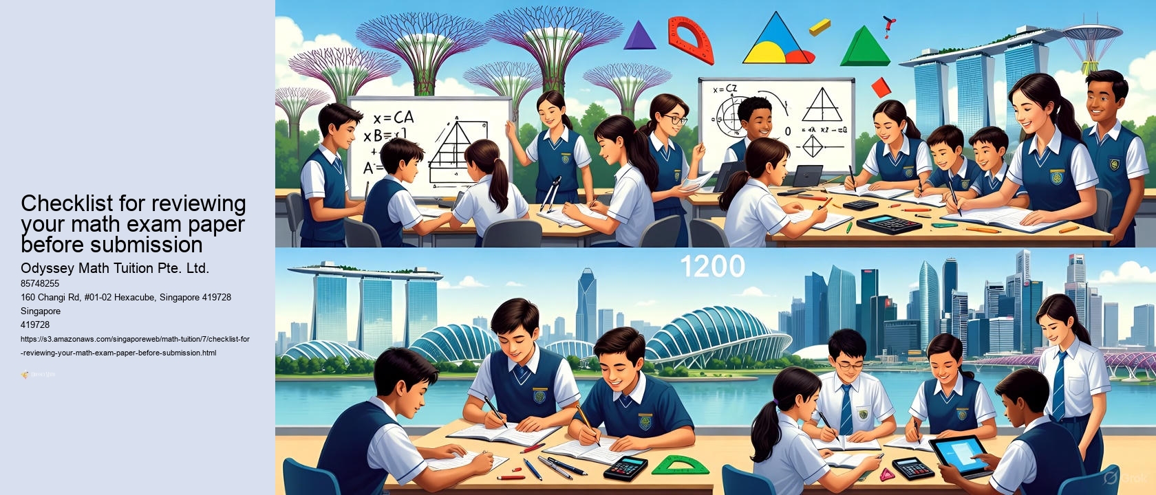 Checklist for reviewing your math exam paper before submission