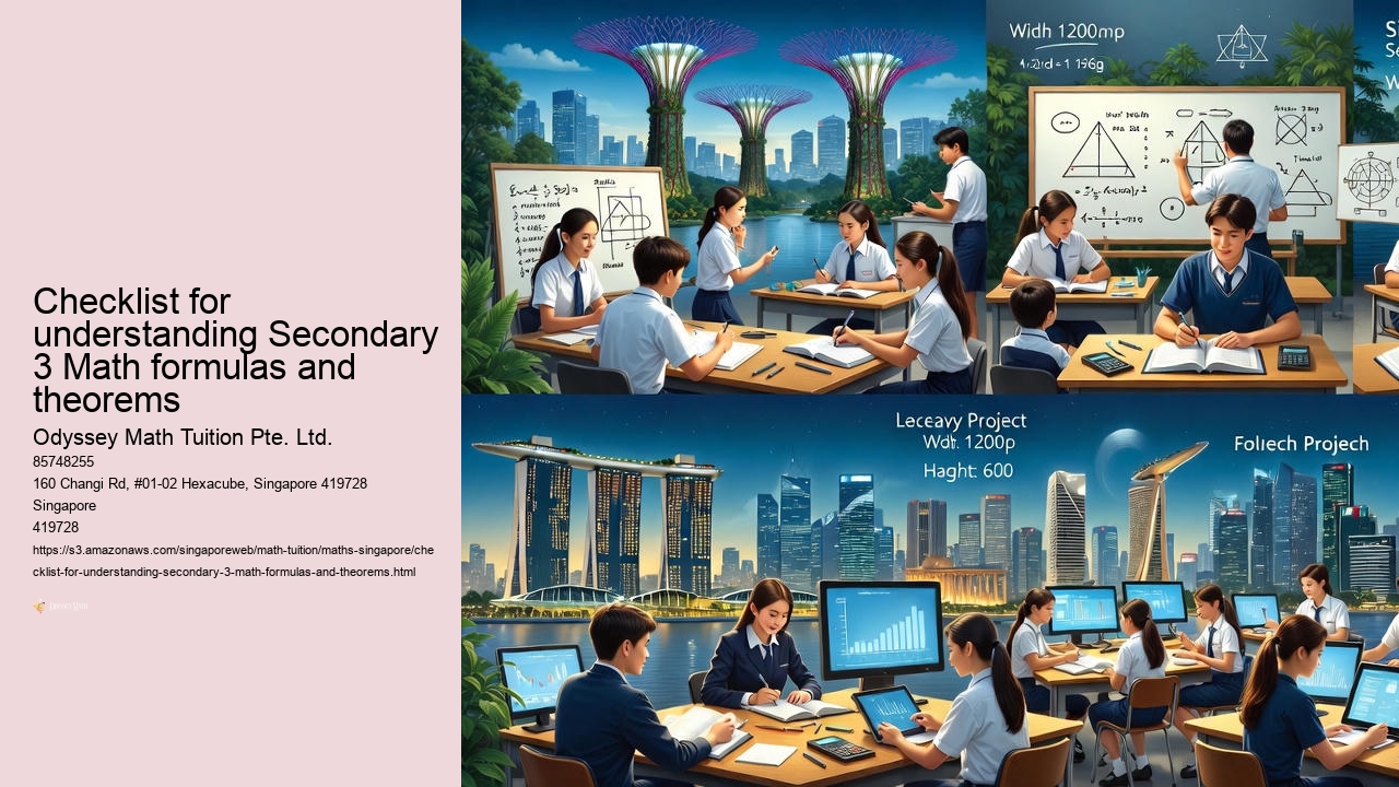 Checklist for understanding Secondary 3 Math formulas and theorems