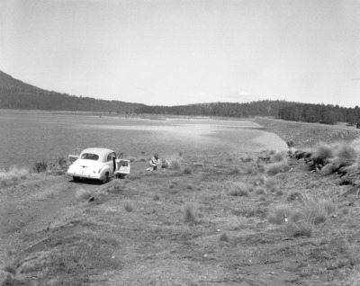 car, river, picnic, automobile, lake