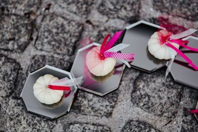 pumpkin, decorations, pink, bows, cute, pavement, objects