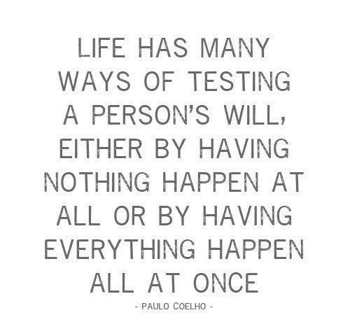Life ha many ways of testing a person's will - Paulo Cohelo Life ha many ways of testing a person's will - Paulo Cohelo