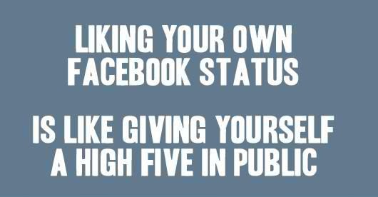 Liking your own Facebook status