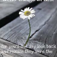 Enjoy the little things in life
