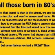For all those born in the 80s
