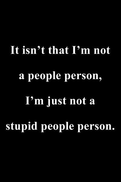 I am not a stupid people person
