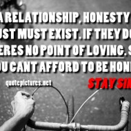 In a relationship, honesty and trust must exist. If they don't, theres no point