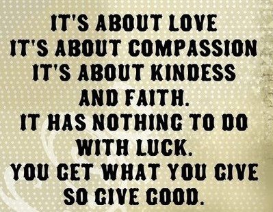 It's about love it's about compassion