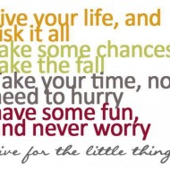 Live your life and risk it all. Take some chance take the fall