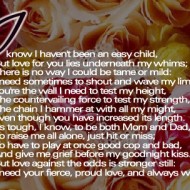 Mothers day - I know I haven't been an easy child