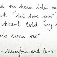 Mumford and Sons - And my head told my heart, let love grow