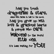 Nursery Wall Quotes - May you touch dragonflies and stars, dance with fairies and talk to the moon