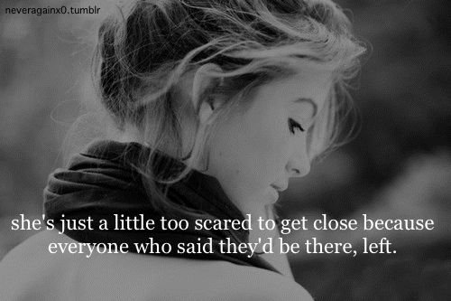She is just a little too scared to get close because evryone who said they be there, left