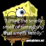 Spongebob quotes - I smell the smelly smell of something that smells smelly