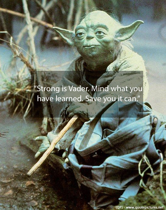 Strong is Vader. Mind what you have learned. Save you it can