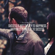 Success is not the key to happiness