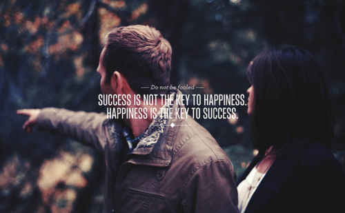 Success is not the key to happiness