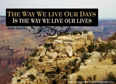 The way we live our days is the way we live our lives