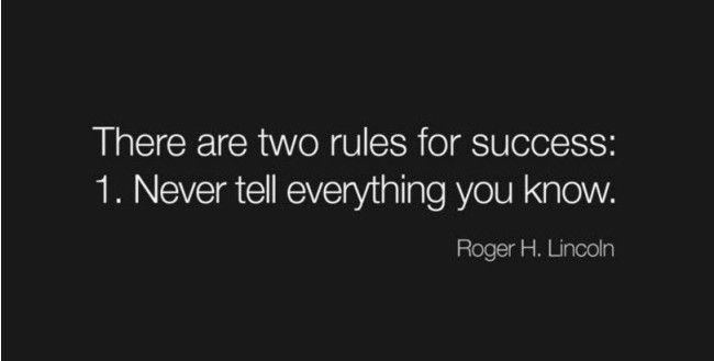 There are two rules for success