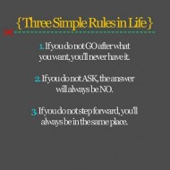 Three simple rules in life