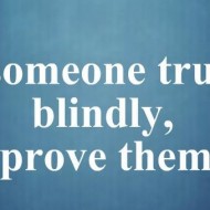 When someone trusts you blindly, never prove them blind