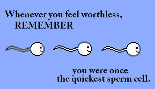 Whenever you feel worthless, remember, you where once the quickest