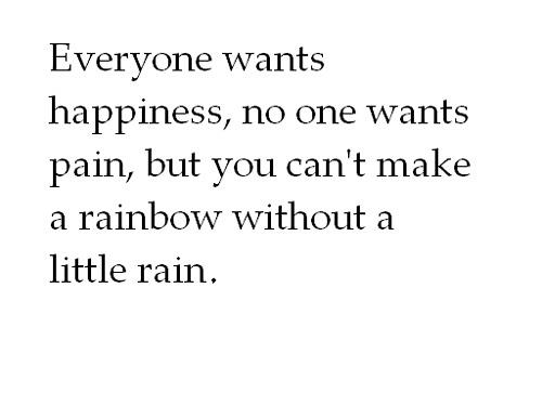 can't make rainbow without a little rain