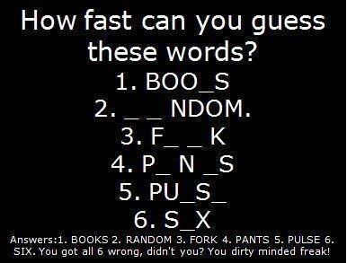 How fast can u guess the words How fast can u guess the words