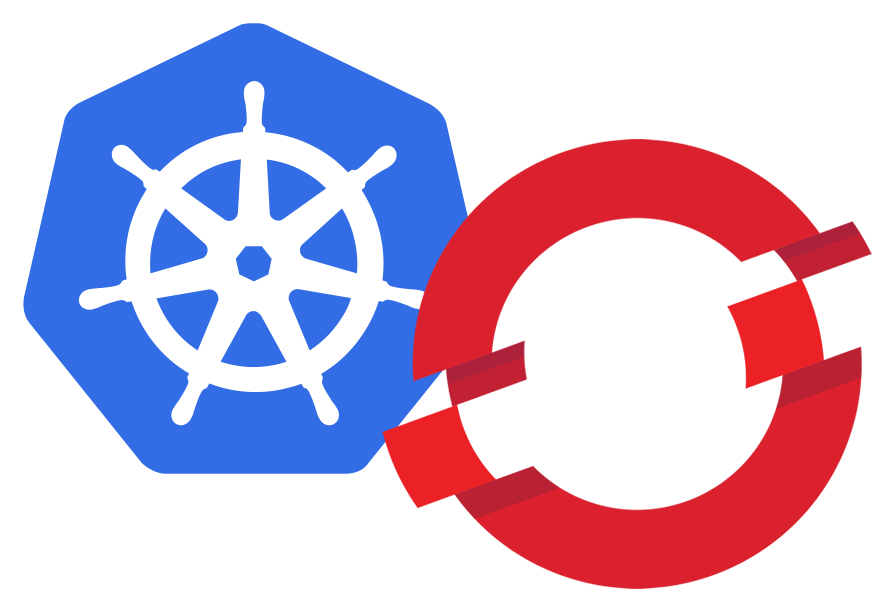 logo Kubernetes e OpenShift