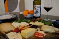 Santa Barbara wine with picnic cheese platter