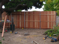 building tall cedar fence and gate