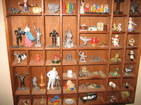 The Sand Tray room is filled with symbolic representations of life