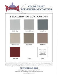 Tufflex Urethane Waterproofing Systems Color Chart