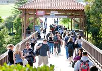 Students on SBCC Bridge