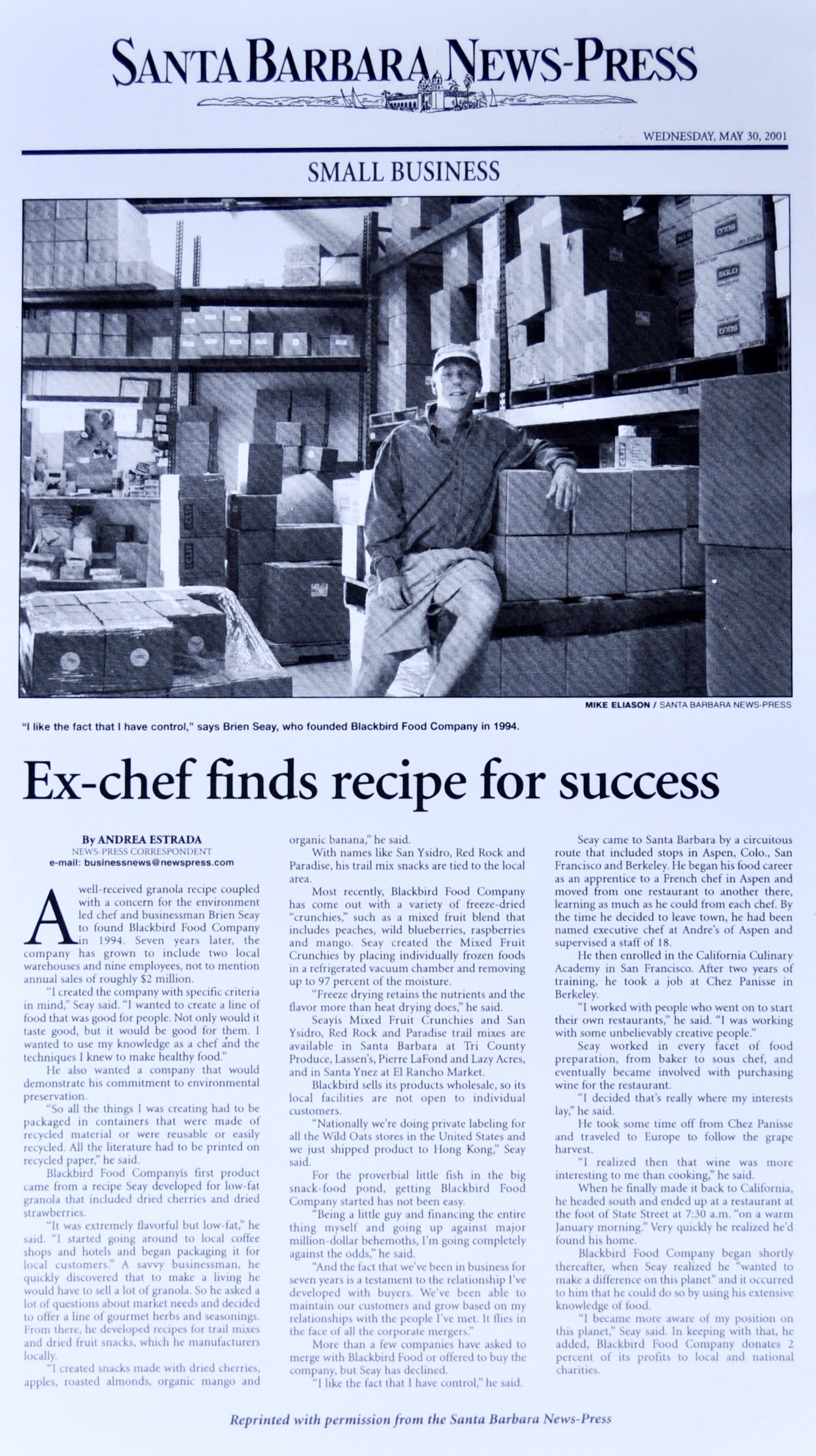 Santa Barbara Newspress Article