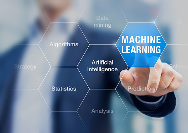 Machine learning improves artificial intelligence ability for predictions.