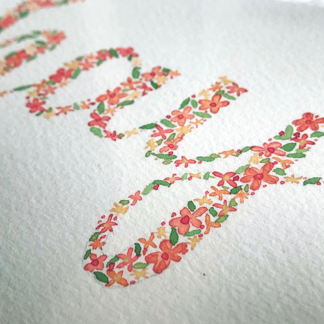 Floral Watercolor Name Prints