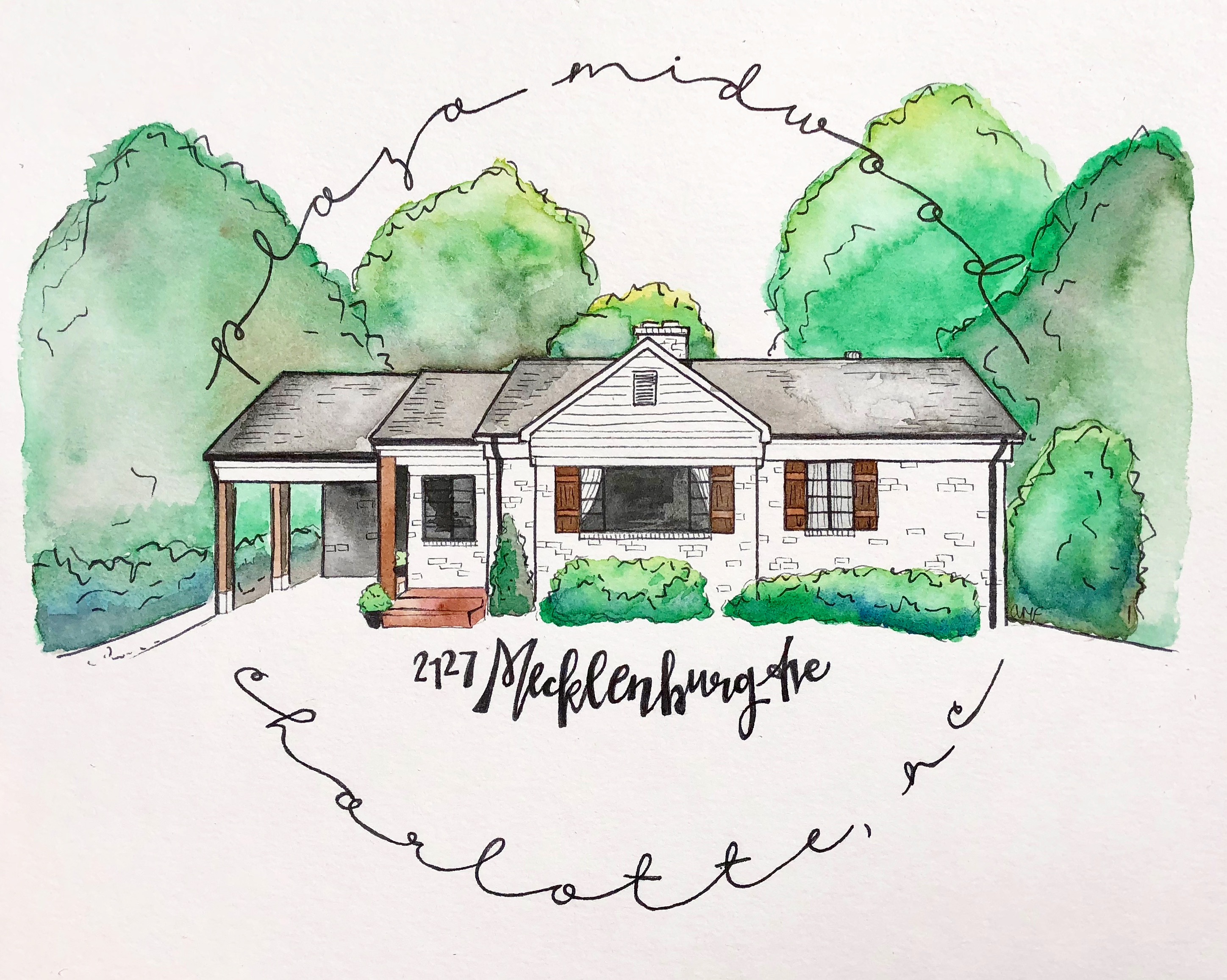 Watercolor House Portraits