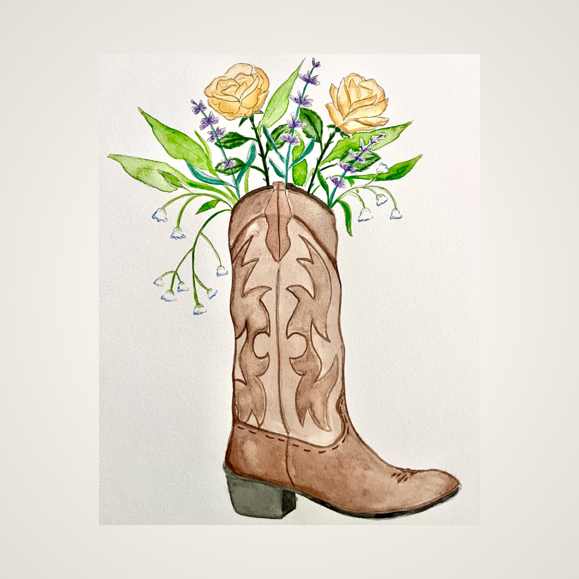 Boots & Blooms Watercolor