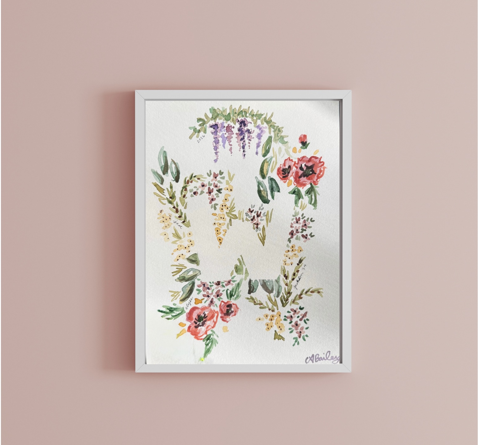Floral Letter Watercolor