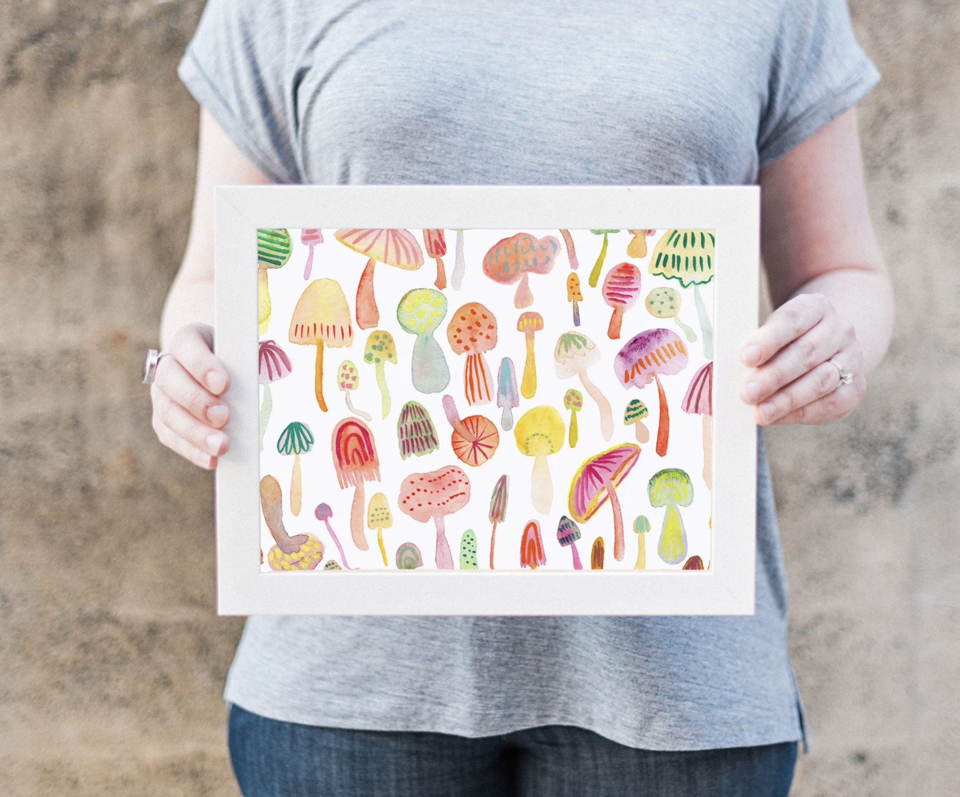 Watercolor Mushroom Art