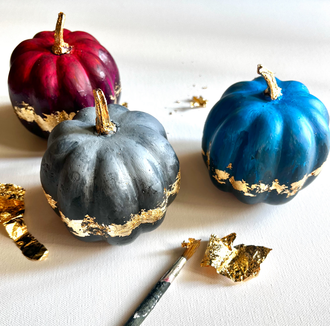 Gold Leaf Abstract Pumpkins