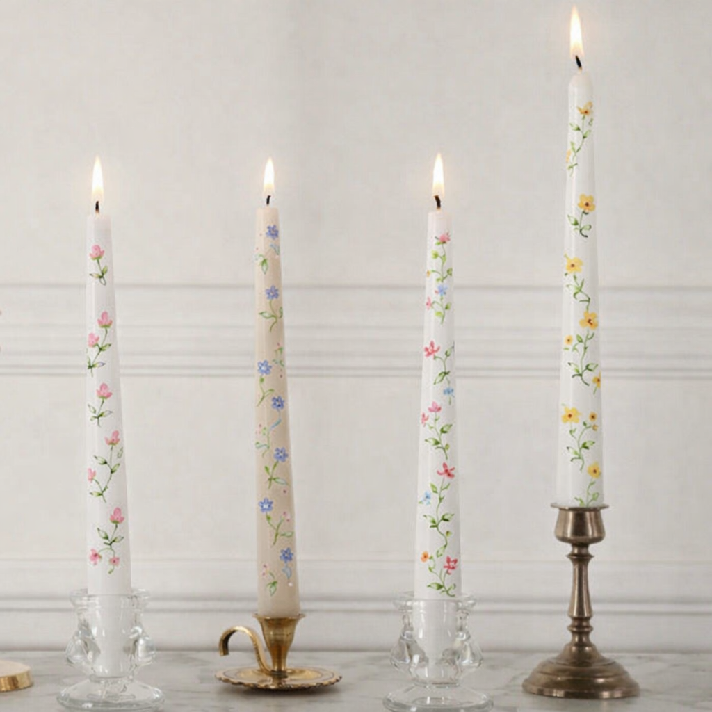 Hand Painted Spring Candles