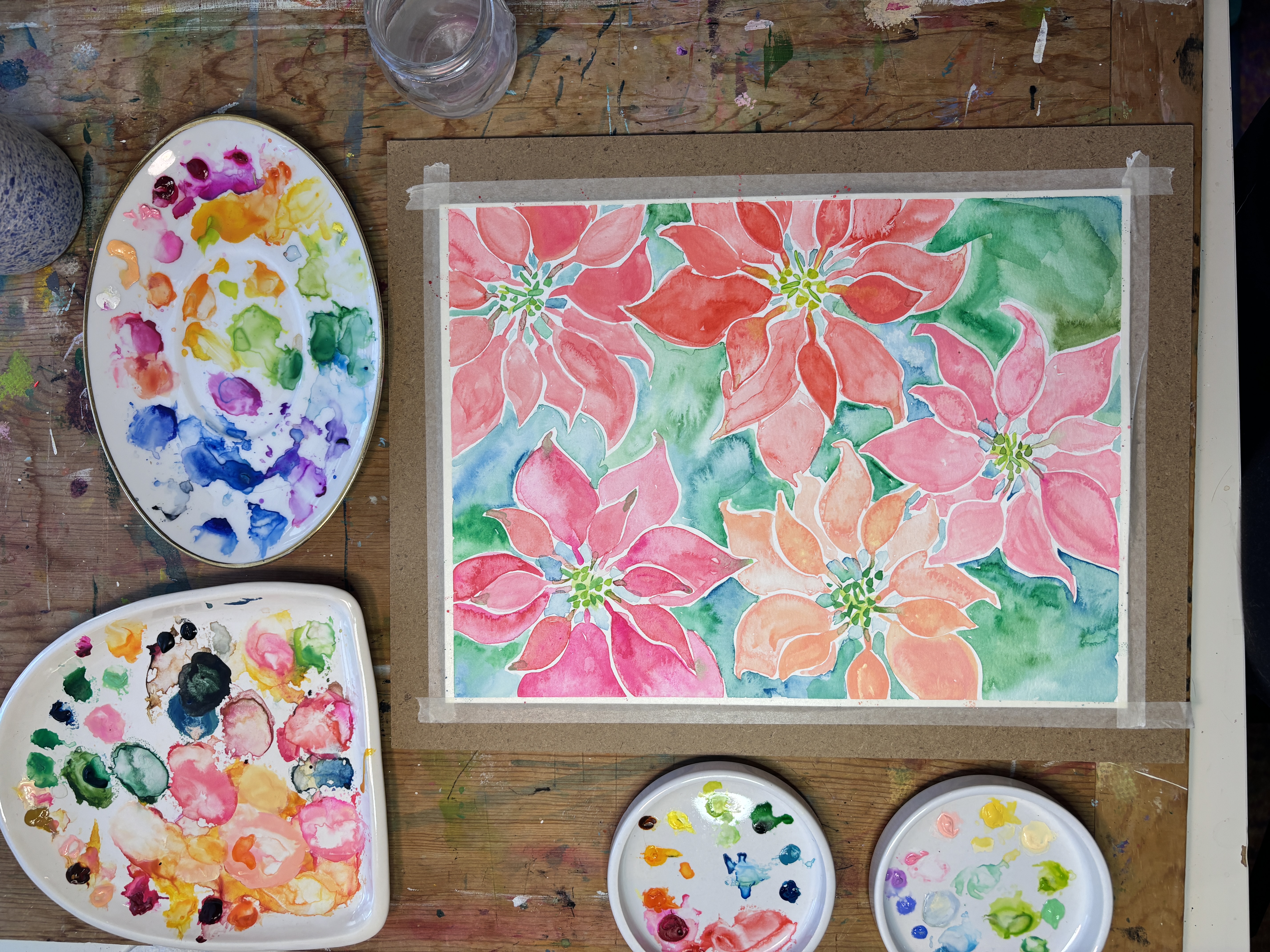 Watercolor Poinsettia Workshop 