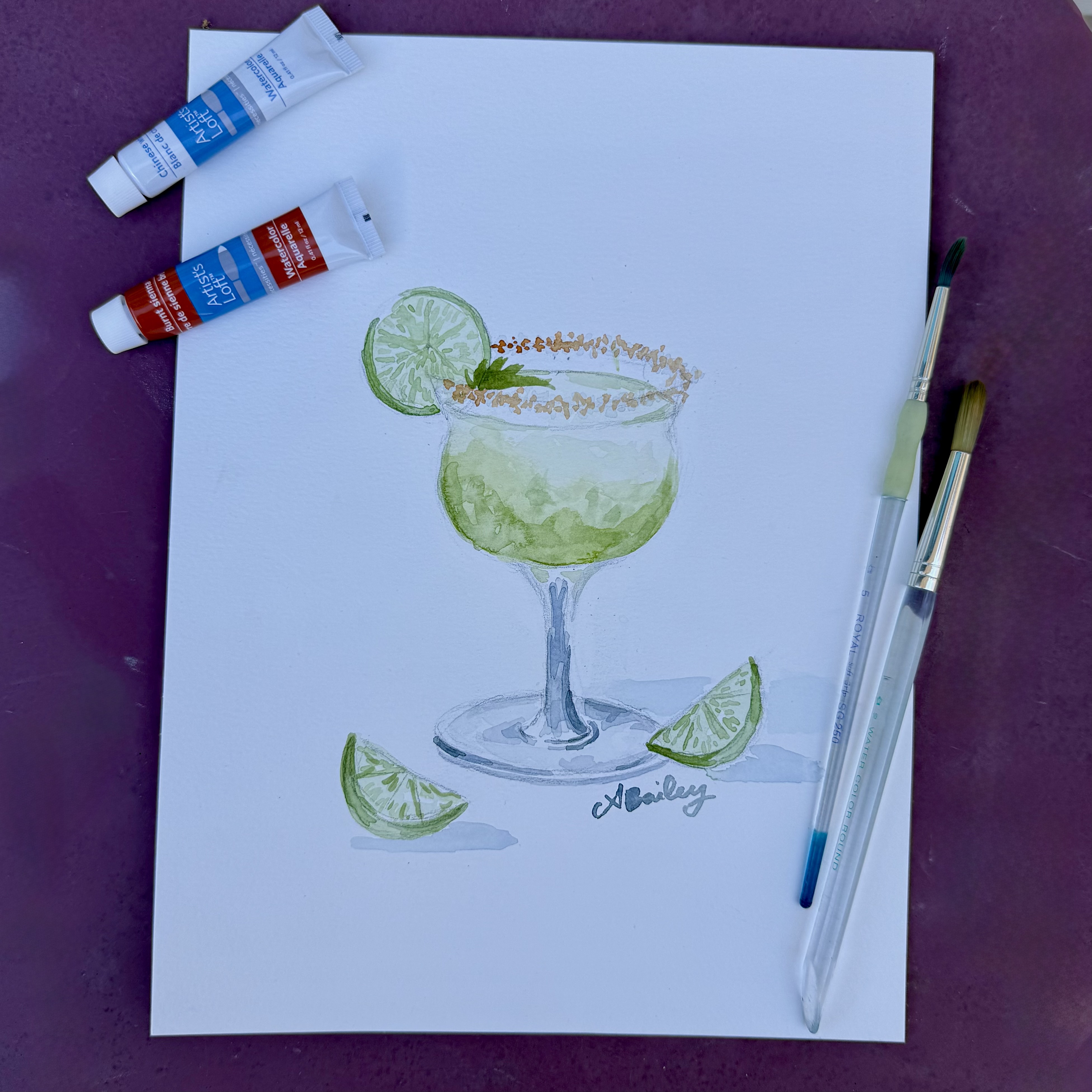 Watercolor Fancy Beverage