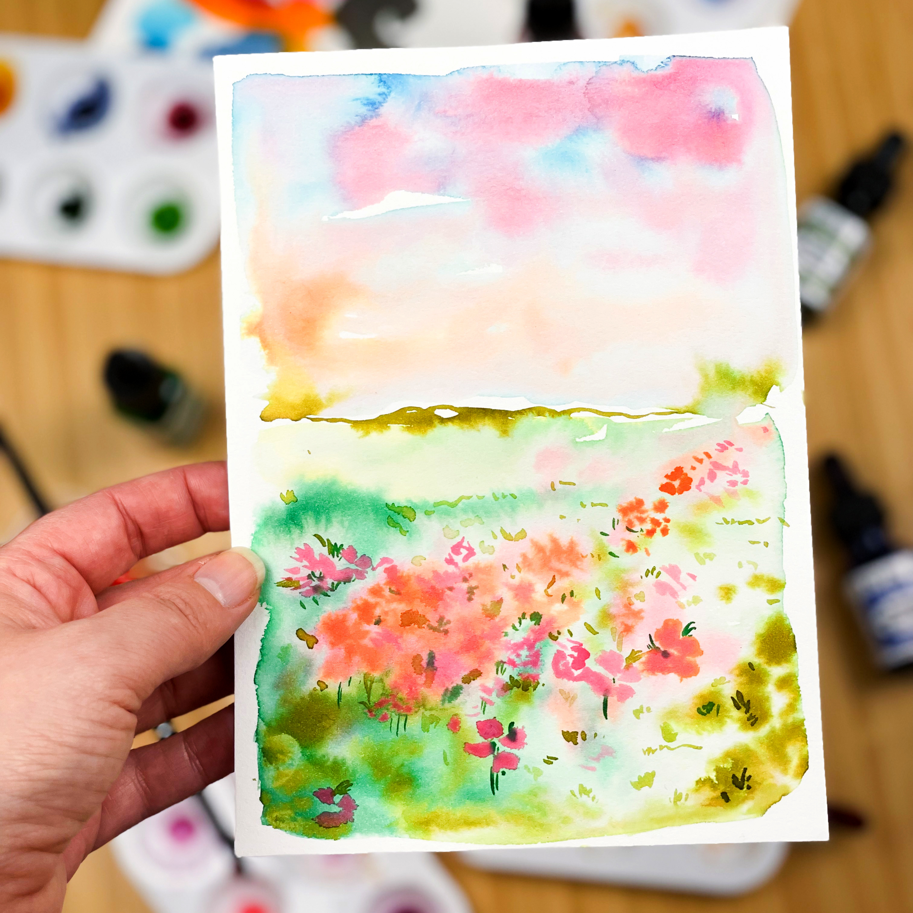 Watercolor Ink Landscape