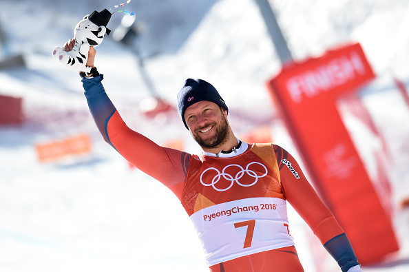 PYEONGCHANG-GUN, SOUTH KOREA - FEBRUARY 15:Aksel Lund Svindal of Norway wins the gold medal during the Alpine Skiing Men's Downhill  at Jeongseon Alpine Centre on February 15, 2018 in Pyeongchang-gun, South Korea. (Photo by Michel Cottin/Agence Zoom/Getty Images)
