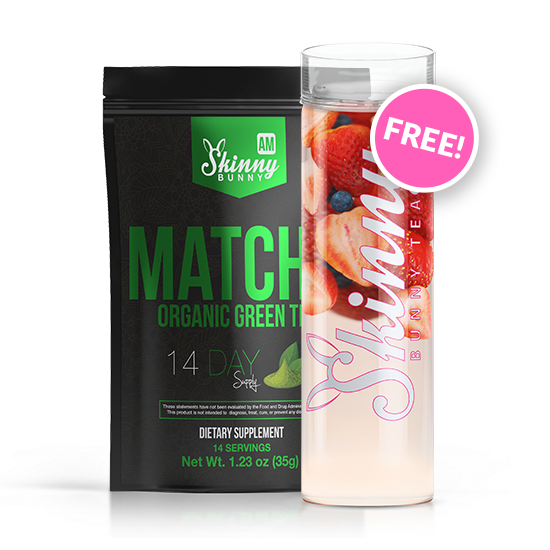 Matcha Organic Green Tea + Free Water Bottle Skinny Bunny Premium